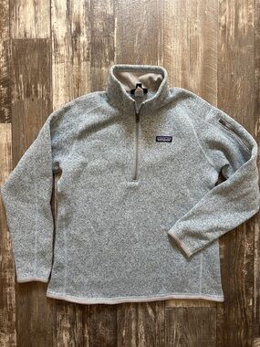 Patagonia Women’s Heather Light Gray Quarter-Zip Fleece Pullover